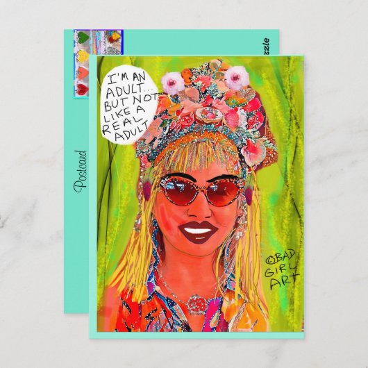 MULTI-PURPOSE-KARTE NACH SCHLECHTER MÄDCHENKUNST POSTKARTE (Vorne/Hinten)