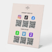 Multi-QR-Code-Geschäft Sockelschild (Vorderseite)