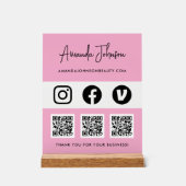 Multi-QR-Code Geschäft Soziale Medien Zahlungsmeth Acrylschild (Vorderseite)