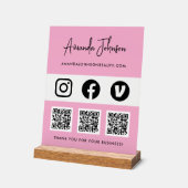 Multi-QR-Code Geschäft Soziale Medien Zahlungsmeth Acrylschild (Winkel)