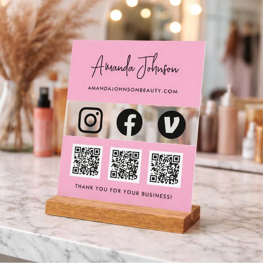 Multi-QR-Code Geschäft Soziale Medien Zahlungsmeth Acrylschild