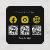 Multi QR Code Modernes Social Media Sign Quadratische Visitenkarte (Vorderseite)