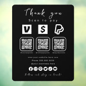 Multi QR Code Paypal Venmo Cash App Black Fensteraufkleber (Blatt 3)