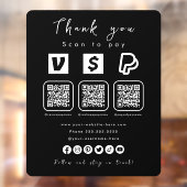 Multi QR Code Paypal Venmo Cash App Black Fensteraufkleber (Blatt 2)