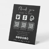 Multi QR Code Paypal Venmo Cash App Black Sockelschild (Vorderseite)