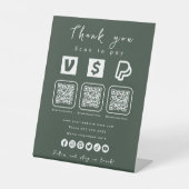 Multi QR Code Paypal Venmo Cash App Forest Green Sockelschild (Vorderseite)