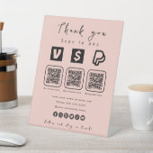 Multi QR Code Paypal Venmo Cash App Modern Pink Sockelschild (In SItu)