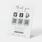 Multi QR Code Paypal Venmo Cash App Modern White Sockelschild (Vorderseite)
