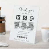 Multi QR Code Paypal Venmo Cash App Modern White Sockelschild (In SItu)