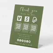 Multi QR Code Paypal Venmo Cash App Moss Green Sockelschild (Vorderseite)