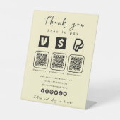 Multi QR Code Paypal Venmo Cash App Soft Groovy Sockelschild (Vorderseite)