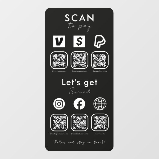 Multi-QR-Code-Prüfung, um eine Verbindung mit uns  Fensteraufkleber (Blatt)