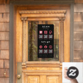 Multi-QR-Code-Prüfung, um Social Media Black Pink  Fensteraufkleber (Haustür)