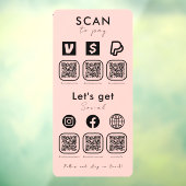 Multi-QR-Code-Prüfung, um Social Media Blush Pink  Fensteraufkleber (Blatt 3)