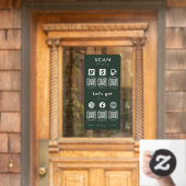 Multi QR Code Scan zur Bezahlung von dunkelgrünen Fensteraufkleber (Haustür)
