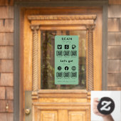 Multi QR Code Scan zur Bezahlung von Social Media  Fensteraufkleber (Haustür)