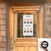 Multi-QR-Code-Scan zur Verbindung mit uns Orange Fensteraufkleber (Haustür)