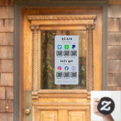 Multi QR Code Social Media Scan zur Bezahlung von Fensteraufkleber (Haustür)