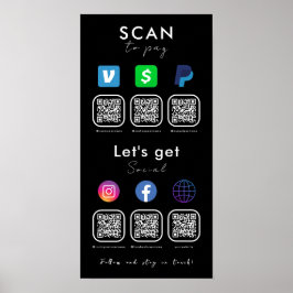 Multi QR Code Verbindung mit uns Scan zu zahlen Sc Poster