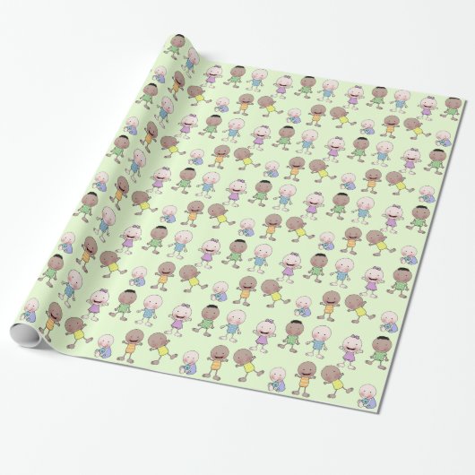 Multi-Racial Babies Collage Geschenkpapier (Ungerollt)