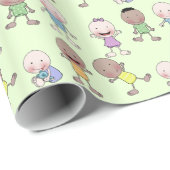 Multi-Racial Babies Collage Geschenkpapier (Rolleneckpunkt)
