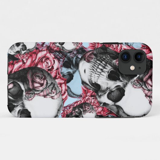 Multi Rosenschädelamericanamuster Case-Mate iPhone Hülle (Rückseite (Horizontal))