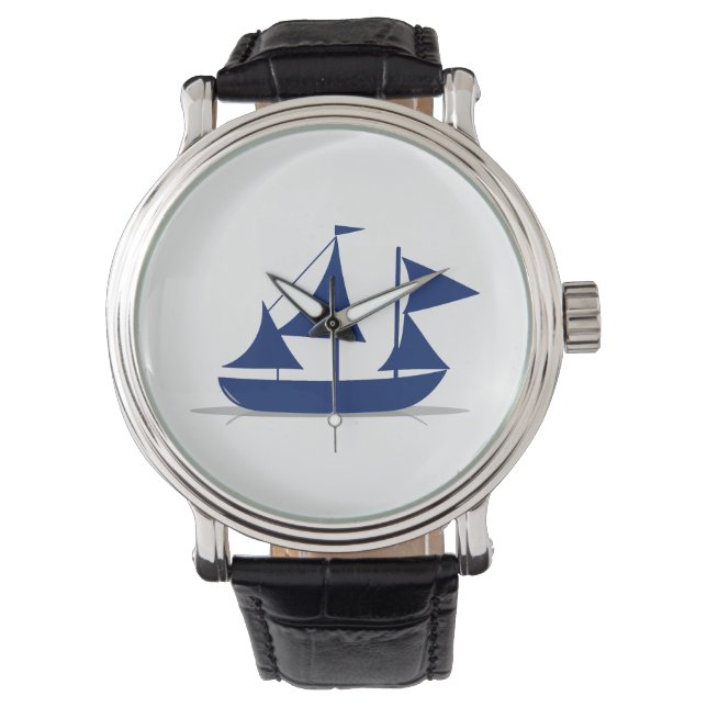 Multi-Sail Sailboat Marine Nautical Armbanduhr (Vorderseite)