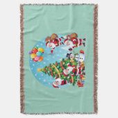 **“Multi-Santa Christmas Fun – 3D Cartoon Transpar Decke (Vorderseite Vertikal)