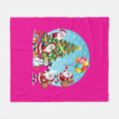 **“Multi-Santa Christmas Fun – 3D Cartoon Transpar Fleecedecke (Vorderseite (Horizontal))