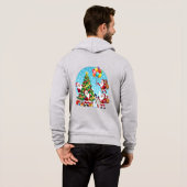 **“Multi-Santa Christmas Fun – 3D Cartoon Transpar Hoodie (Schwarz voll)