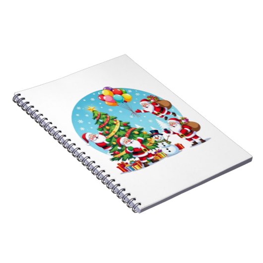 **“Multi-Santa Christmas Fun – 3D Cartoon Transpar Notizblock (Rechte Seite)