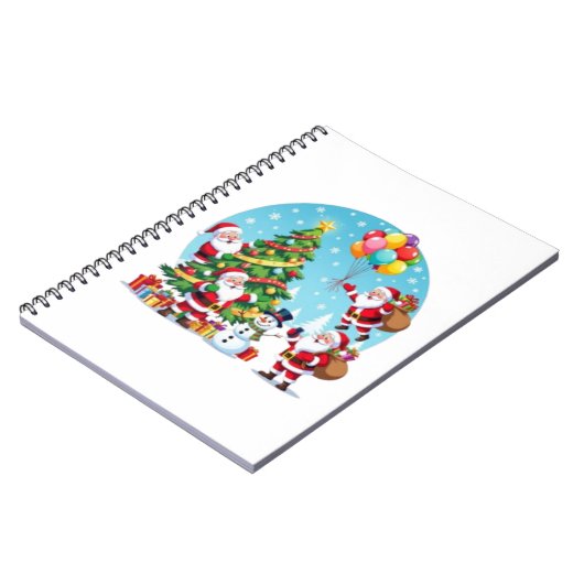 **“Multi-Santa Christmas Fun – 3D Cartoon Transpar Notizblock (Linke Seite)