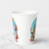 **“Multi-Santa Christmas Fun – 3D Cartoon Transpar Pappbecher (Rechts)