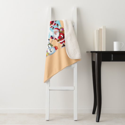 **“Multi-Santa Christmas Fun – 3D Cartoon Transpar Sherpadecke (Beispiel)