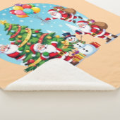 **“Multi-Santa Christmas Fun – 3D Cartoon Transpar Sherpadecke (3/4)