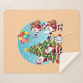 **“Multi-Santa Christmas Fun – 3D Cartoon Transpar Sherpadecke (Vorderseite (Horizontal))