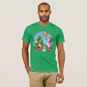 **“Multi-Santa Christmas Fun – 3D Cartoon Transpar T-Shirt (Vorne ganz)
