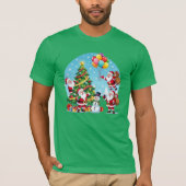**“Multi-Santa Christmas Fun – 3D Cartoon Transpar T-Shirt (Vorderseite)