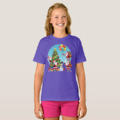 **“Multi-Santa Christmas Fun – 3D Cartoon Transpar T-Shirt (Vorne ganz)