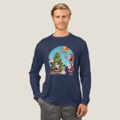 **“Multi-Santa Christmas Fun – 3D Cartoon Transpar Tri-Blend Shirt (Volle Vorderseite)
