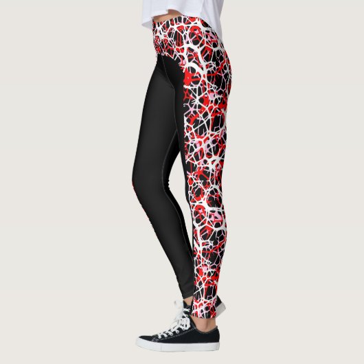 Multi Schicht-Seiten-Streifen-Netz-Muster-Leggings Leggings (Links)