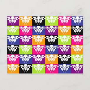 Multi Skullfliegen Postkarte