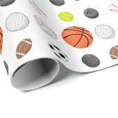 Multi-Sport-Kindergeburtstag   Geschenkpapier (Rolleneckpunkt)