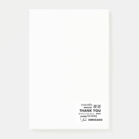 Multi Sprache danken Ihnen Post-it Klebezettel (Vorderseite)