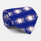 Multi Stern-Rot umrissene blaue Flaggen-Krawatte Krawatte (Gerollt)