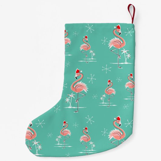Multi Strumpf des Weihnachtsflamingos Kleiner Weihnachtsstrumpf (Rückseite)