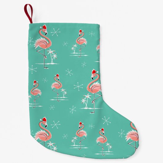 Multi Strumpf des Weihnachtsflamingos Kleiner Weihnachtsstrumpf (Vorderseite)