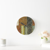 Multi-textured Abstract Painting by Vision Studio Runde Wanduhr (Zuhause)