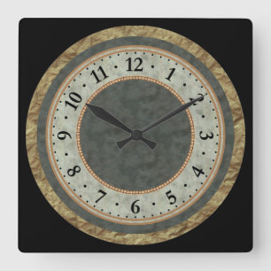 Multi texturiert quadratische wanduhr