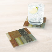 Multi-Texturierte Abstrakte Malerei von Vision Stu Glasuntersetzer (Schrägansicht)